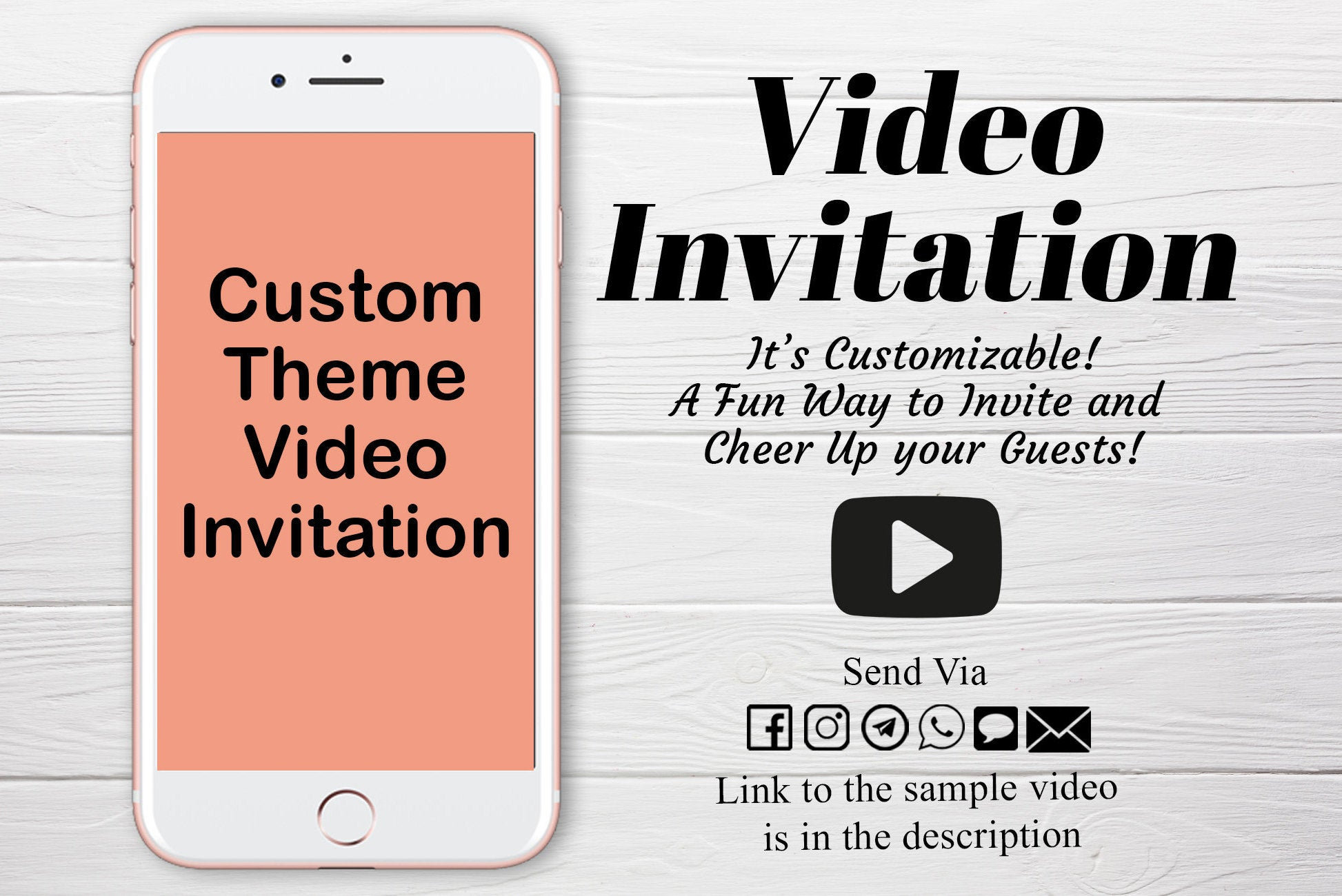Custom Theme Video Invitation/ Evite/ Electronic Invitations Etsy