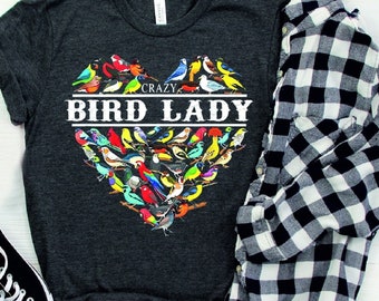 Crazy Bird Lady Shirt, Birdwatcher Tees, Shirts For Bird Lover, Bird Lover Gift, Cute Bird T-Shirts, Bird Shirt, Bird Watching Gift Shirt