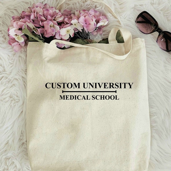 Custom University Tote Bag, Book Bag, Personalized Tote, Custom University Tote Bag, Shopping Tote Bag, Personalized College Name Tote Bag