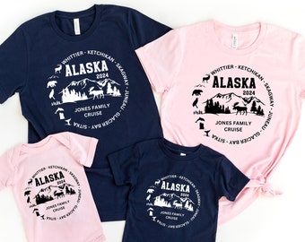 Custom Alaska Cruise 2024 Shirt With Family Name, Personalized Family Cruise Vacation Tees, Cruise Travel T-shirt, Alaska Cruise Gift