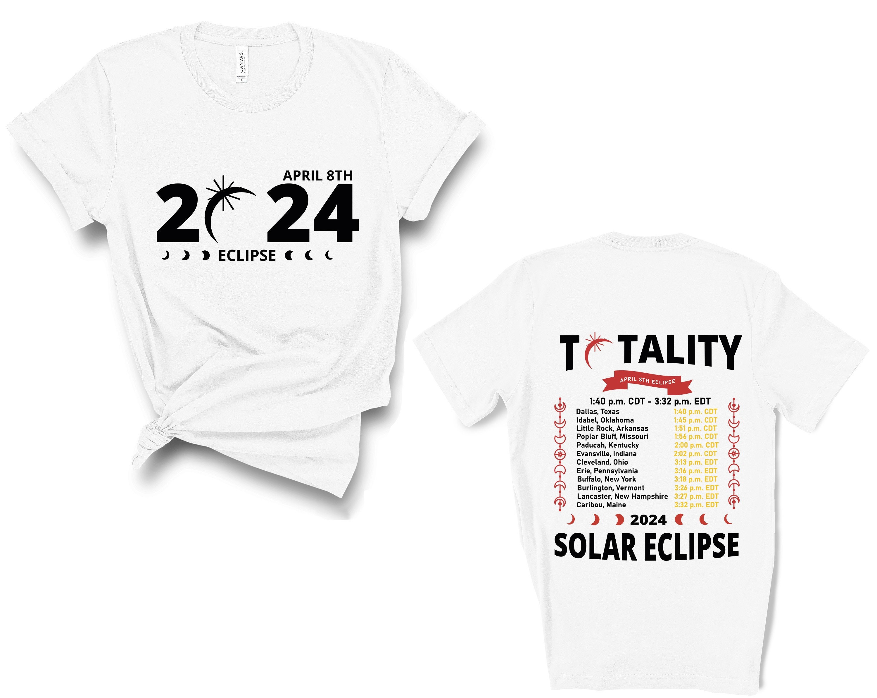 Two Side Total Solar Eclipse 2024 Shirt, American Solar Eclipse April