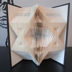 Star of David Folded Book Art, religious gift, bat mitzvah gift, bar mitzvah gift, book sculpture