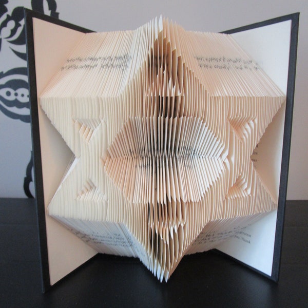 Star of David Folded Book Art, religious gift, bat mitzvah gift, bar mitzvah gift, book sculpture