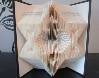 Star of David Folded Book Art, religious gift, bat mitzvah gift, bar mitzvah gift, book sculpture