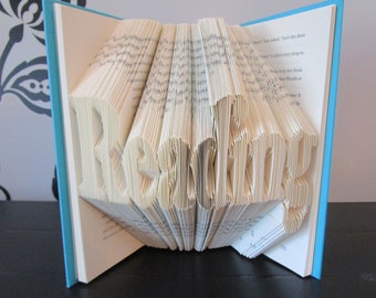 Lectura de arte de libros plegados, regalo de amante de los libros, regalo de libros, regalo de cumpleaños, regalo de Navidad