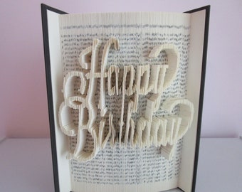 Happy Birthday Folded Book Art