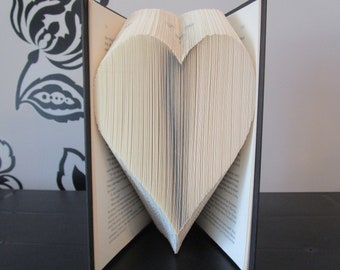 Heart Folded Book Art, Valentines Day gift, show your love gift, lover gift, wedding gift, book sculpture, Christmas gift