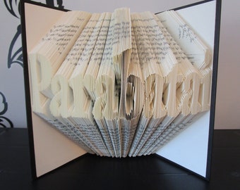 Parabatai Folded Book Art, shadowhunters gift, book lover gift, bookish gift, birthday gift, book sculpture, Christmas gift