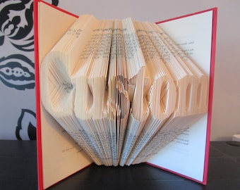 Arte de libro plegado personalizado, regalo personalizado, regalo de cumpleaños, regalo de boda, regalo de aniversario, escultura de libro, regalo de Navidad