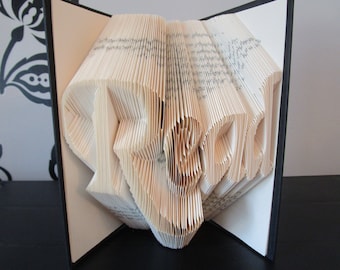 Read Folded Book Art, book lover gift, bookish gift, birthday gift, book sculpture, Christmas gift