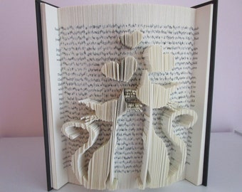 Cats in Love Folded Book Art