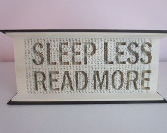 Dormir menos Leer más Arte de libros plegados
