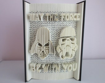 May The Force Be With You with Darth Vader and Stormtropper Folded Book Art