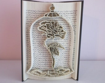 Disney Beauty and the Beast Enchanted Rose Folded Book Art