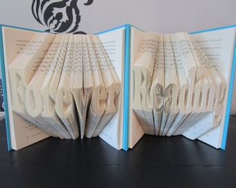 Libro plegado Forever Reading, regalo para amantes de los libros, regalo de cumpleaños, escultura de libro, regalo de Navidad