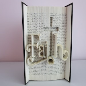 Faith with Cross Folded Book Art