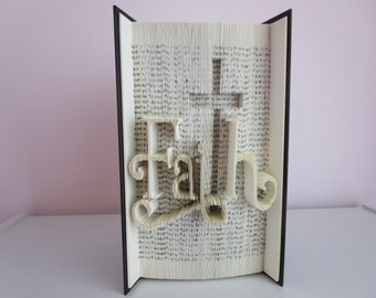 Faith with Cross Folded Book Art