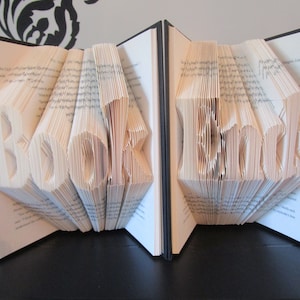 Book Ends Folded Book Art, book lover gift, bookish gift, birthday gift, book sculpture