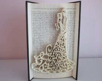 Wedding Bride and Groom Folded Book Art