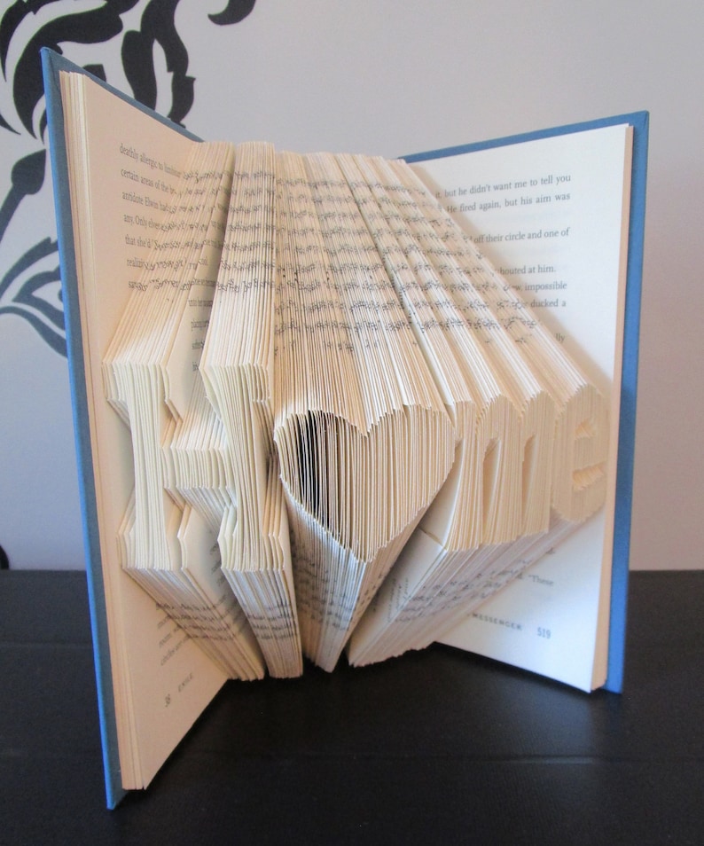 house warming gift Christmas gift Home with Heart Folded Book Art book sculpture unique gift New home gift