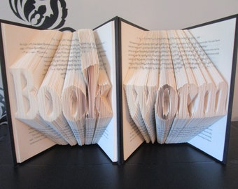 Book Worm Folded Book Art, book lover gift, bookish gift, birthday gift, book sculpture, Christmas gift