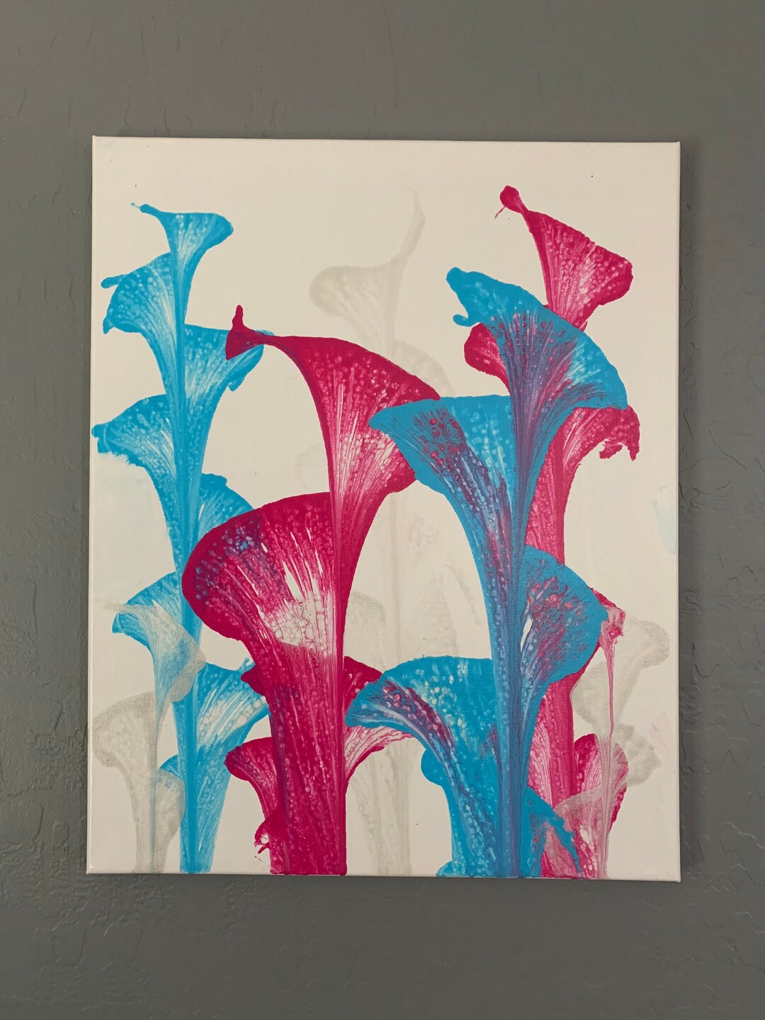 Acrylic Fluid Art Flower Painting 16 X 20 Etsy