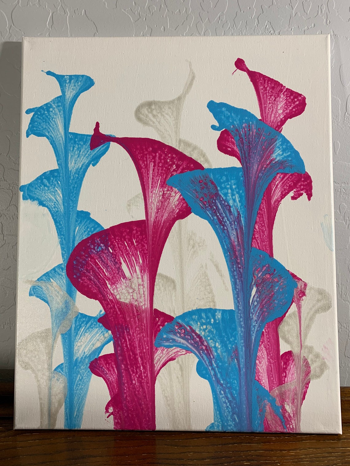 Acrylic Fluid Art Flower Painting 16 X 20 Etsy