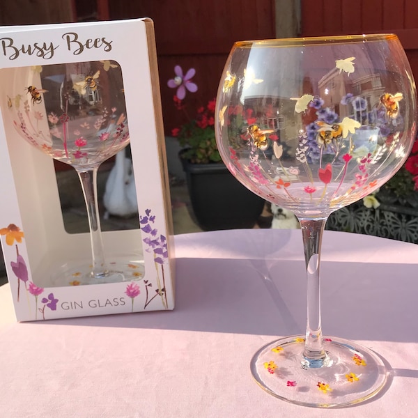 Personalised Bee Gin Glass