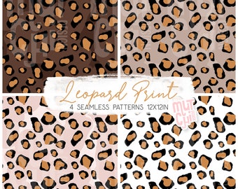 Pink Leopard Print SVG, Seamless Cheetah Pattern (Digital Papers)