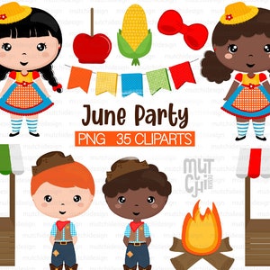 Festa Junina Digital Clip Art Set Graphic Elements And Cute Etsy