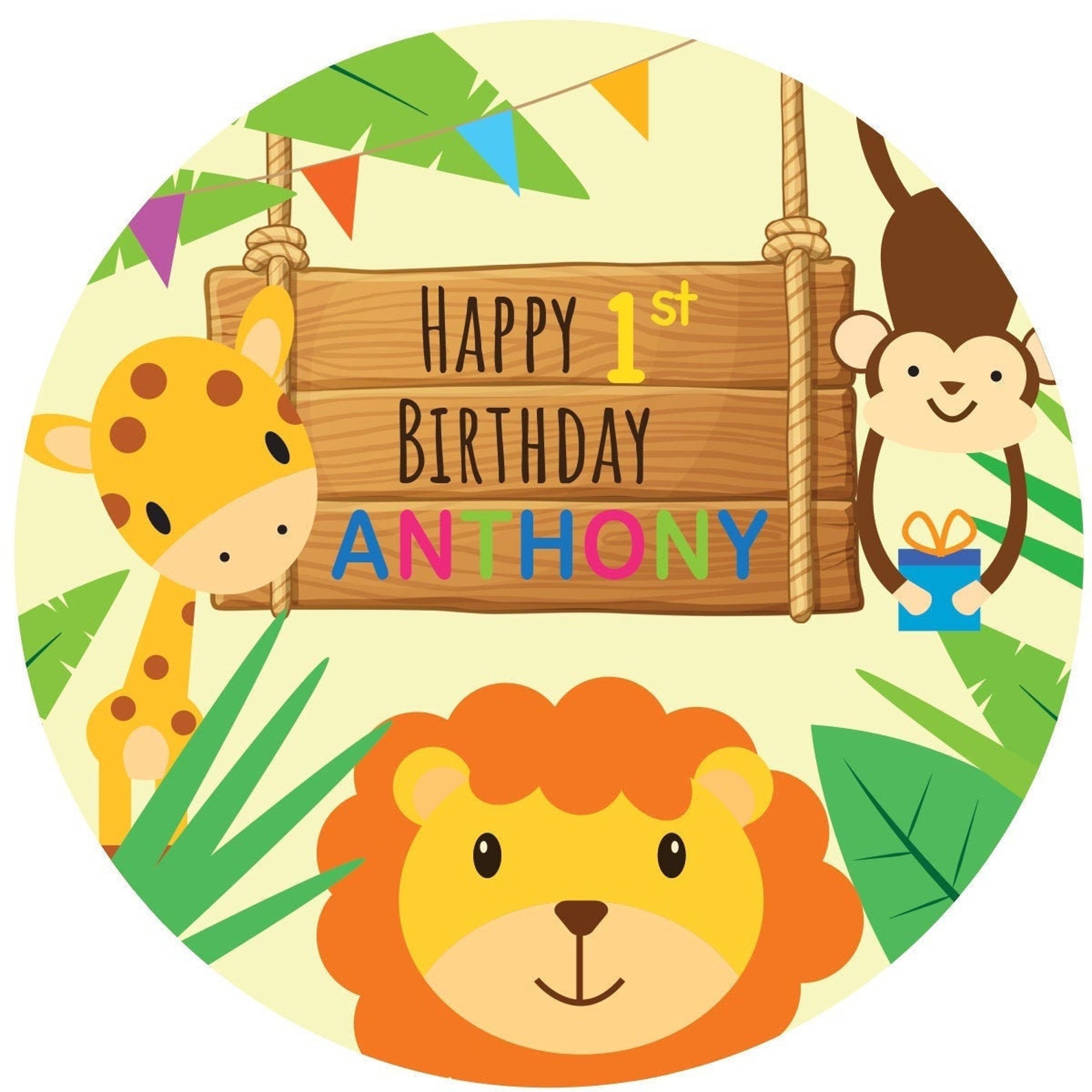 safari birthday party stickers