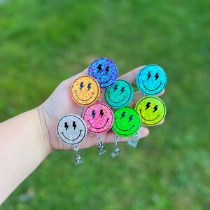 Smiley Badge Reel / ID Holder / Nurse Badge/ Name Tag Holder / Badge / Medical