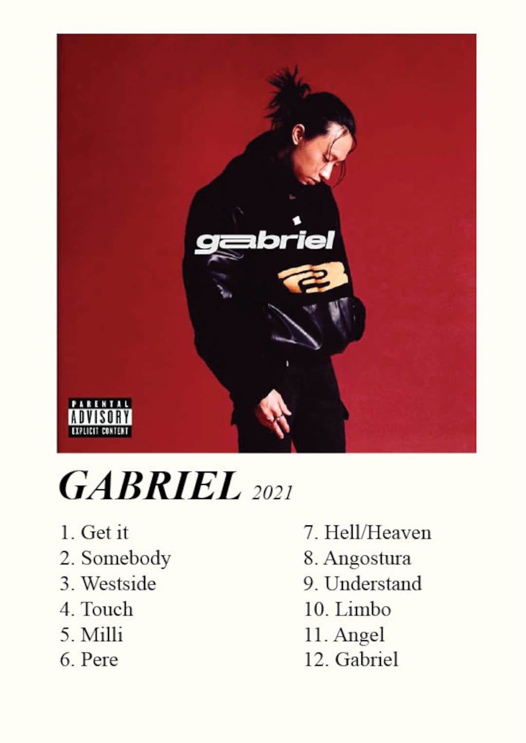 Keshi - Gabriel デジタルアルバムポスタープリント ミナミリスト