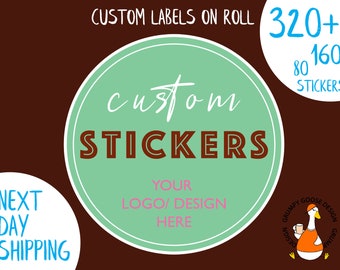 160 Premium Gloss Custom Roll Circle/ Rectangle-NEXT DAY SHIPPING-Your own design-Top Quality Custom Personalized Gift Professional