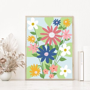 Impressão de flores/Impressão artística/Pôster de flores/Decoração de parede de flores/Galeria de primavera/Download digital/Buquê de flores