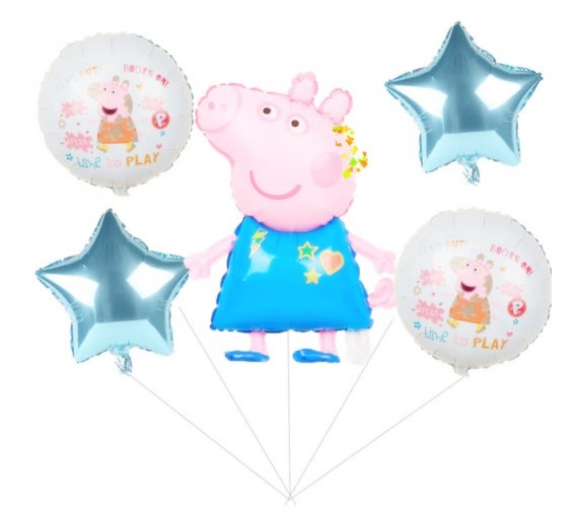 29pcs Peppa Pig Birthday Decorations Cartoon Aluminium Foil