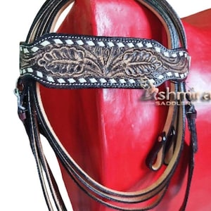 Western Leather Headstall With Breast Collar, Reins Horse Racing Headstall, Custom Horse Tack Set Free Shipping