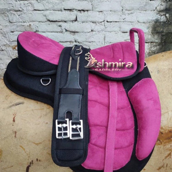 Treeless Freemax Pony Miniature Horse Saddle Tack with Matching Girth & Leather Straps