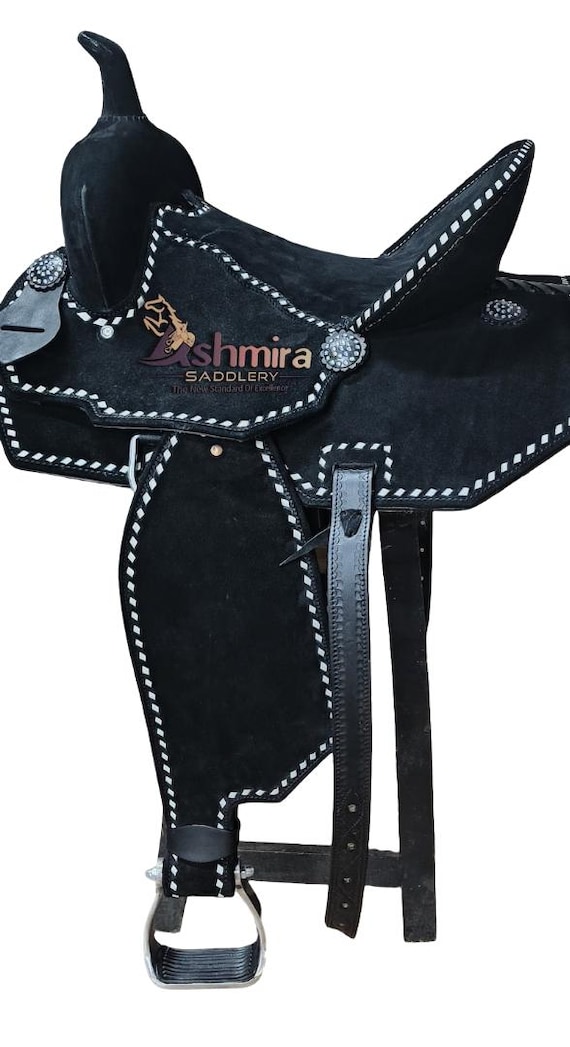 Selle Western Complète Barrel Racing En Cuir - Taille 16 Pouces, Couleur Marron, Pour Cheval