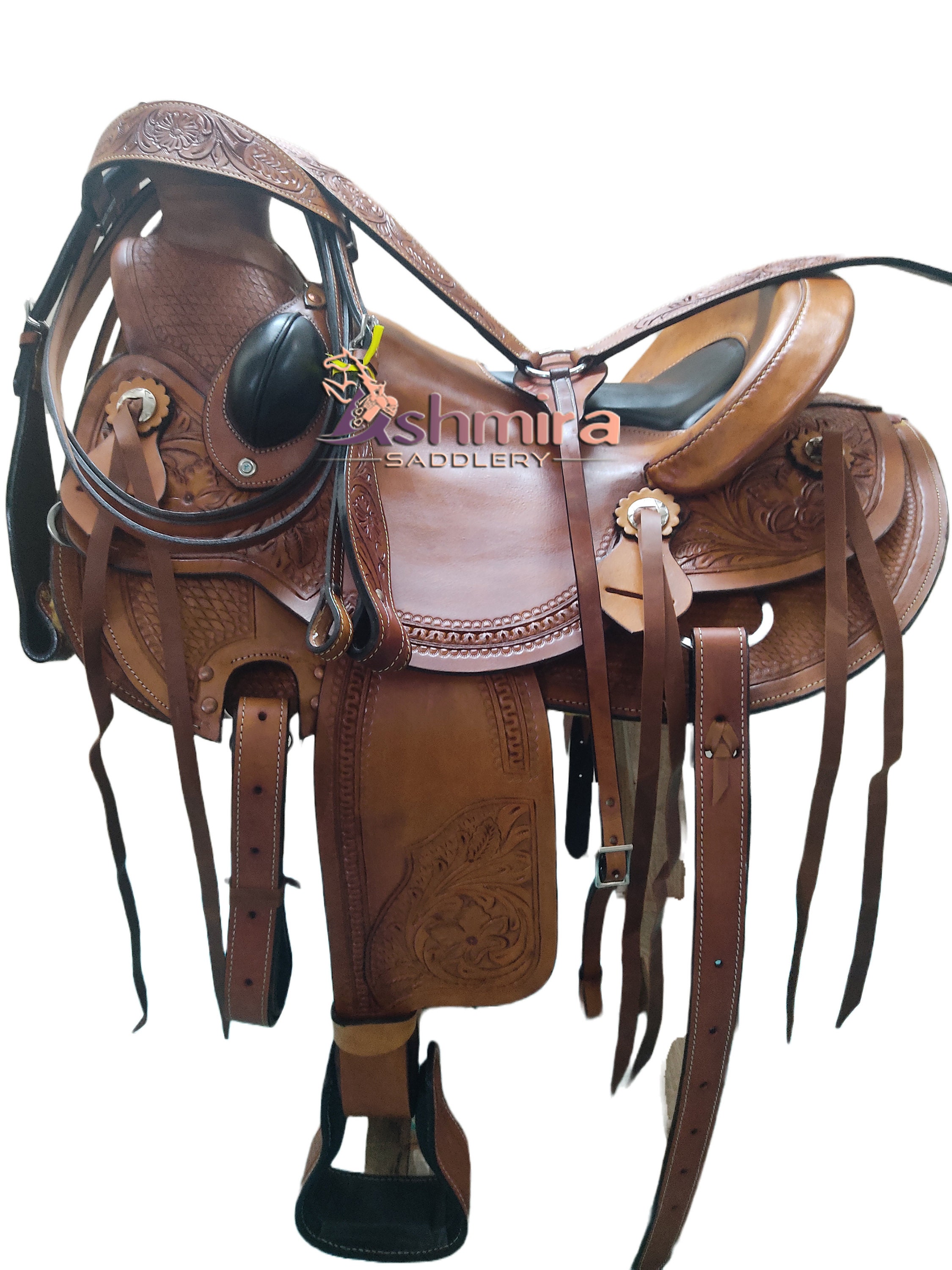 HILASON Western Horse Headstall Harnais de poitrine en cuir