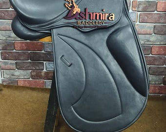 English Saddle All Purpose Premium Leather Jumping  Riding Horse Saddle Free Shipping