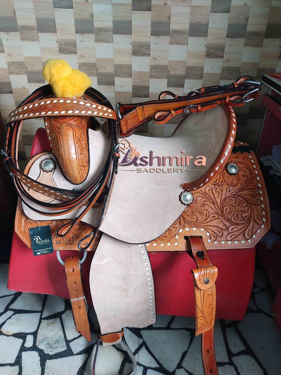 Selle Western Barrel Racing ASHMIRA - Cuir Premium - Taille 10 à 18 Pouces