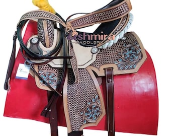 Selle de course western baril synthétique avec ensemble de