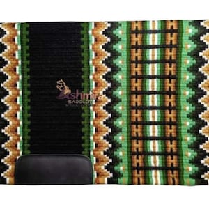 Woven New Zealand Wool Western Show Saddle Pad: Heavyweight Ranch Blanket