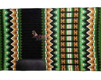 Woven New Zealand Wool Western Show Saddle Pad: Heavyweight Ranch Blanket
