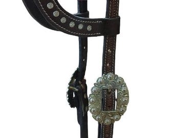 Oiled Russet Leather Western Horse Headstall