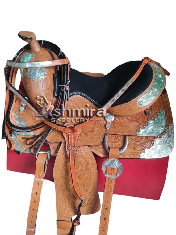 トレイルサドルウエスタンホースプレジャー快適乗り革セット15 16 17 18 ウエスタンホースサドルレザー加工プレジャートレイルライディング