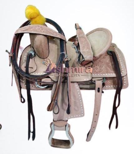 Ancien étrier De Selle En Cuir Avec Lacets - Déco Ranch, Cowboy, Ferme
