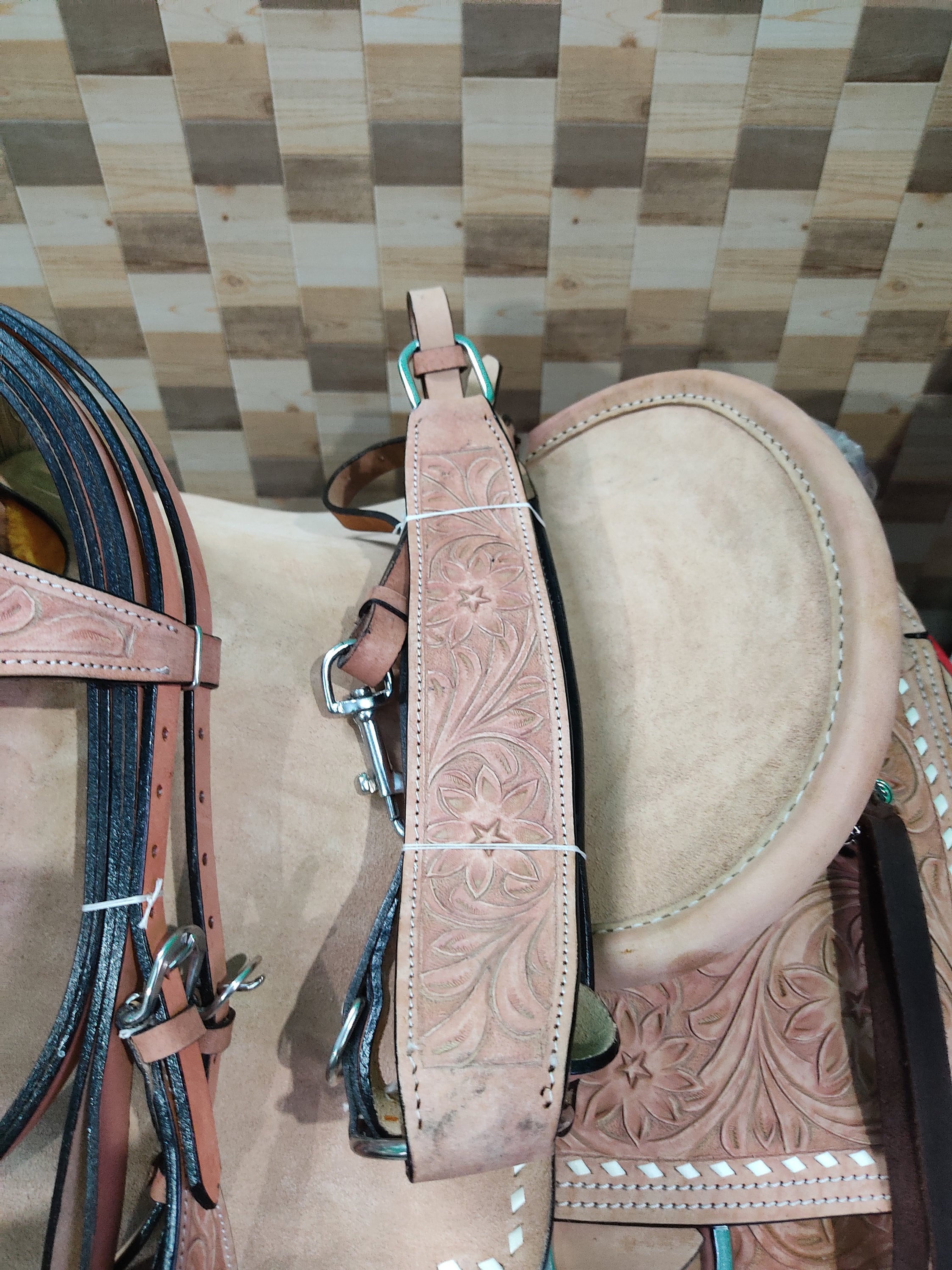 Selle Western Barrel Ridex En Cuir Brut – Taille 10" à 18.5" Avec Attache Offerte !