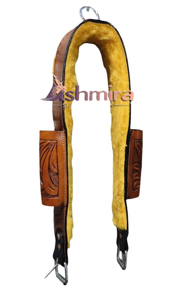 Selle Flanc Arrière En Cuir Western Pour Cheval - Motif Floral Usiné